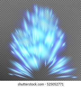 Blue abstract effect object burst with blurred magic neon light. EPS 10 vector file included