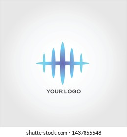 blue abstract equalizer logo. gradation color template design vector