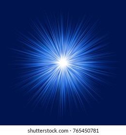 Blue abstract explosion graphic design on dark background