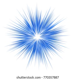 Blue abstract explosion graphic design on white background