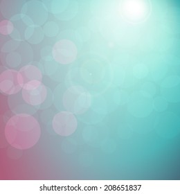 Blue abstract festive background with bokeh lights effect for web design EPS 10