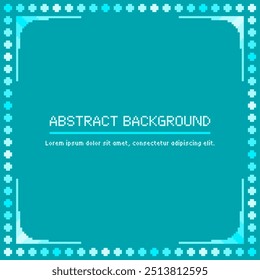 Blue Abstract Festive Lights and Screen Arc Frame Background, Pixel Art Style Art
