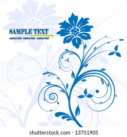 blue abstract floral element for