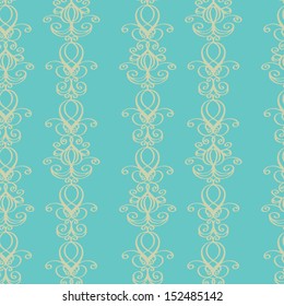 Blue abstract floral seamless pattern - vector