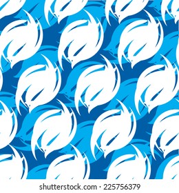 Blue abstract floral seamless pattern. Vector illustration.