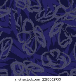 Blue Abstract Floral seamless pattern design for fashion textiles, graphics, backgrounds and crafts