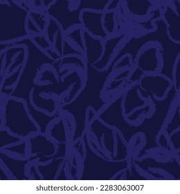 Resumen azul Diseño de patrones sin costura floral para textiles de moda, gráficos, fondos y artesanías