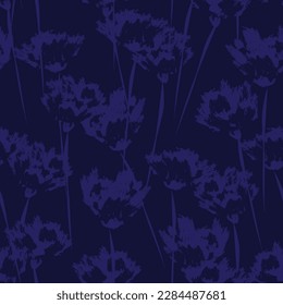 Resumen azul Diseño de patrones sin costura floral para textiles de moda, gráficos, fondos y artesanías