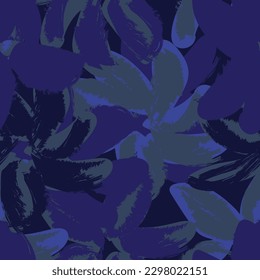 Blue Abstract Floral seamless pattern design for fashion textiles, graphics, backgrounds and crafts