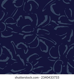 Blue Abstract Floral seamless pattern design for fashion textiles, graphics, backgrounds and crafts