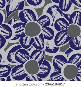 Resumen azul Diseño de patrones sin costura floral para textiles de moda, gráficos, fondos y artesanías
