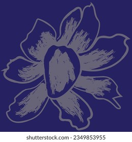 Blue Abstract Floral seamless pattern design for fashion textiles, graphics, backgrounds and crafts