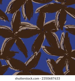 Blue Abstract Floral seamless pattern design for fashion textiles, graphics, backgrounds and crafts