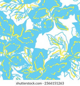 Resumen azul Diseño de patrones sin costura floral para textiles de moda, gráficos, fondos y artesanías