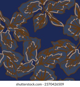 Blue Abstract Floral seamless pattern design for fashion textiles, graphics, backgrounds and crafts