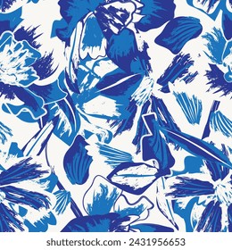 Diseño sin costuras floral abstracto azul del modelo para los textiles de la moda, los gráficos, los fondos y las artesanías