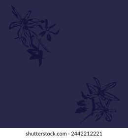 Blue Abstract Floral seamless pattern design for fashion textiles, graphics, backgrounds and crafts
