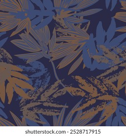 Azul Abstrato Floral design de padrão sem costura para têxteis de moda, gráficos, fundos e artesanato