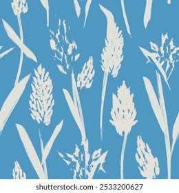 Blue Abstract Floral seamless pattern design for fashion textiles, graphics, backgrounds and crafts