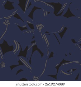 Blue Abstract Floral seamless pattern design for fashion textiles, graphics, backgrounds and crafts