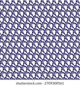Blue Abstract Floral Seamless Pattern – Decorative Leaf Repeat Background