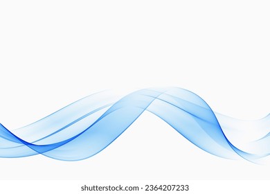 Blue abstract flow transparent vector wave
