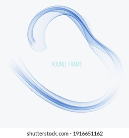 Blue abstract flow of transparent wave in a circle