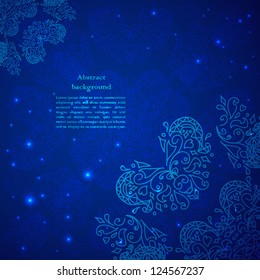 Blue abstract flower background. Use for presentation