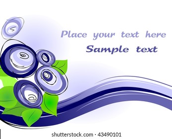 Blue abstract flowers