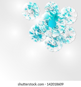 blue abstract flowers background