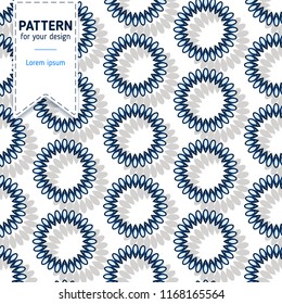 Blue abstract flowers, cute minimal seamless romantic pattern. Native folk and floral theme illustration for print, design, textile, paper, crafts. Modern style