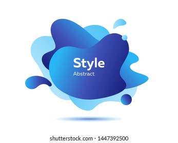 Blue abstract flowing shapes. Dynamical colored forms and line. Gradient banners with flowing liquid shapes. Template for the design of logo, flyer or presentation. Vector illustration