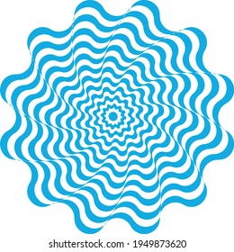 Blue Abstract flowing wave surface of circle lines with colorful soft tone color palette on white background for design element, banner, background