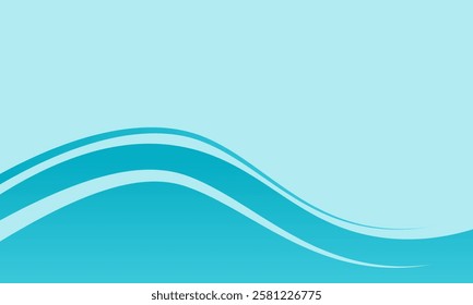 Blue Abstract With Flowing Waves on Minimalist Background. Depicting a minimalist abstract design featuring flowing blue curves against a light background, conveying fluidity and calm.