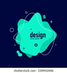 Blue abstract fluid shape for your social media and sticker vector design template.