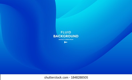 Blue Abstract Fluid Wave. Modern Poster With Gradient 3d Flow Shape. Innovation Background Design For Cover, Landing Page.