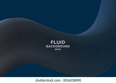 Blue Abstract fluid wave. Modern poster with gradient 3d flow shape. Innovation background design for cover, landing page.