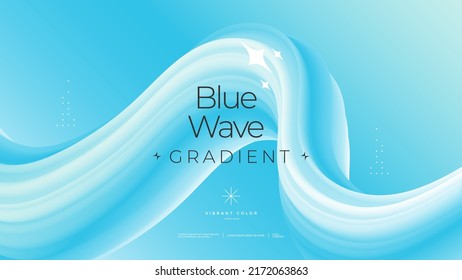 Ola fluida del Resumen Azul. Afiche moderno con forma de flujo 3d degradado. Diseño de fondo de duotona líquida. Vector