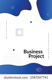 Blue abstract flyer and cover template, business project poster design for marketing.

