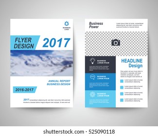blue abstract flyer layout template, brochure background, leaflet with cover, vector design in a4 size for business annual report
