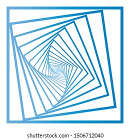 Blue abstract fractal square vector