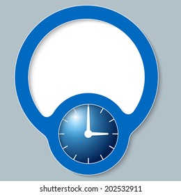 blue abstract frame for any text with clock