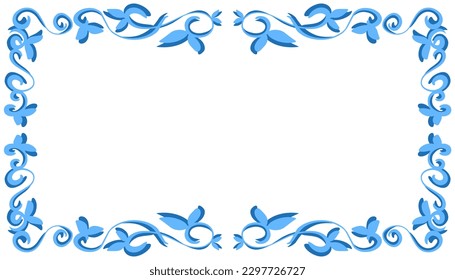 Blaue abstrakte Rahmenhintergrund-Illustration. Perfekt für das Design von Einladungskarten, Grußkarten, Wallpaper, Poster, Bannern, Websites, Werbung