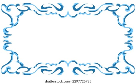 Blue abstract frame background illustration. Perfect for designing invitation cards, greeting cards, wallpapers, posters, banners, websites, advertisements
