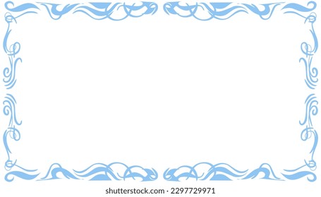 Ilustración de fondo del marco abstracto azul. Perfecto para diseñar tarjetas de invitación, tarjetas de felicitación, fondos de pantalla, carteles, banners, sitios web, anuncios