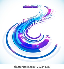 Blue abstract futuristic curve vector background