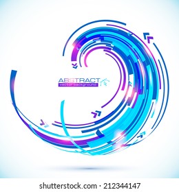 Blue abstract futuristic curve vector background