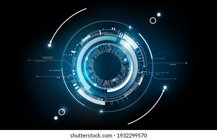 Blue abstract futuristic electronic circuit technology background concept, vector illustration