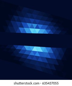 Blue abstract geometric background with backlight