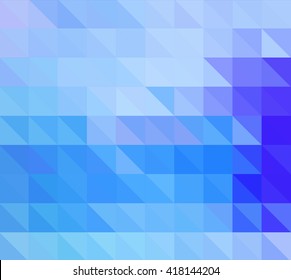 Blue Abstract Geometric Background consisting of Triangles Design Brochure Template